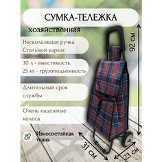 Сумка-тележка , 30 л, 31х92х31 см, синий, красный Hakim Shop