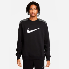 Лонгслив спортивный NIKE NSW SP FLC CREW BB, размер 2XL, , черный/серый