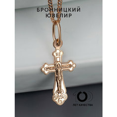 Крестик Бронницкий Ювелир, красное золото, 585 проба, золотистый