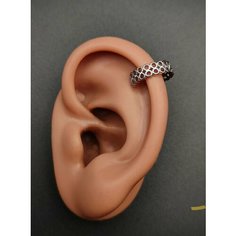 Серьги каффы, фианит, размер 10 мм, бесцветный Reniva