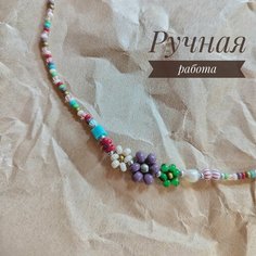 Чокер, жемчуг пресноводный культивированный, длина 35 см, бежевый Нет бренда