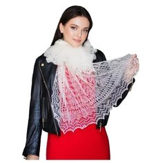 Платок Русские мотивы для женщин,150х70 см, белый
