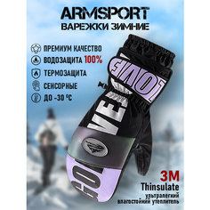 Варежки ARMSPORT Зима для женщин, размер L, фиолетовый, мультиколор