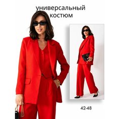 Костюм классический , размер 46, красный Нет бренда