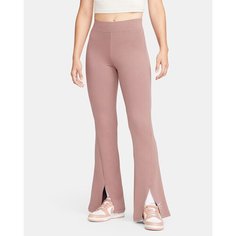 Брюки спортивные NIKE High-Waisted Full-Length Split-Hem Leggings, размер L, пыльная роза, лиловый