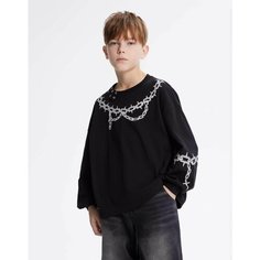 Свитшот Gloria Jeans Ready! Steady! Go!, размер 3XS (34), , черный