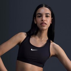 Топ спортивный NIKE Swoosh, размер L, черный