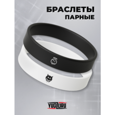 Комплект браслетов YUDZURU, 2 шт., размер 20 см, размер one size, черный/белый