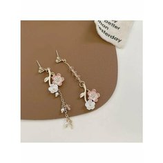 Серьги, жемчуг имитация, белый, розовый, золотой be Self True Jewel