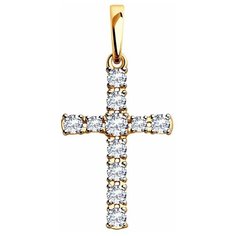 Подвеска Diamant, красное золото, 375 проба, фианит, бесцветный