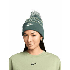 Шапка бини NIKE Peak Beanie для мужчин и женщин, размер OS, зелeный