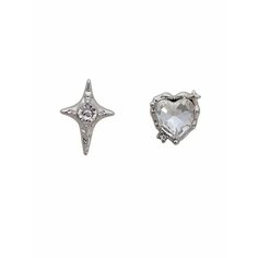 Серьги пусеты, фианит, серебристый be Self True Jewel