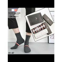 Носки Tommy Тommy Нilfiger АМ1003-1, комплект, 6 пар, размер 41/47, серый, черный, белый, коричневый, синий