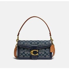 Сумка кросс-боди Coach, синий, голубой, коричневый
