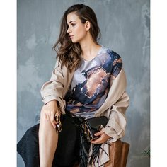 Футболка SAHAR, размер XL, коричневый/серый