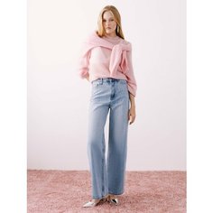 Джинсы широкие Zarina wide leg, размер XS (RU 42), голубой индиго