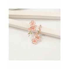 Серьги пусеты, эмаль, розовый, черный, белый, серый be Self True Jewel