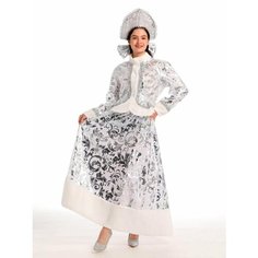 Костюм Снегурочки с юбкой в пол и кокошником Новогодний Trend