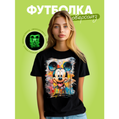 Футболка, 1 шт., размер микки 50, черный Нет бренда