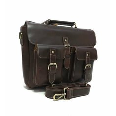 Портфель Black Buffalo Bags, фактура гладкая, коричневый