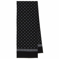 Шарф Павловопосадская платочная мануфактура для мужчин,140х27 см, one size, черный
