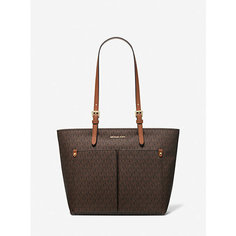 Сумка тоут MICHAEL KORS, фактура рельефная, тиснение, матовая, гладкая, перфорированная, зернистая, коричневый
