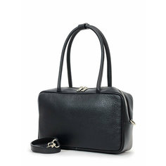 Сумка тоут STEFFALINI, фактура зернистая, черный