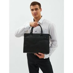 Портфель POUCHMAN, фактура гладкая, черный