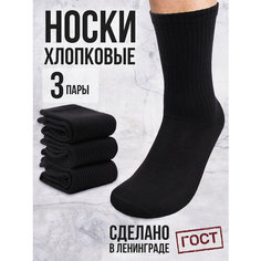 Носки ПАПА ХРЮШЕФФ, комплект, 3 пары, размер 36-39, черные