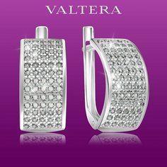 Серьги VALTERA, серебро, 925 проба, родирование, фианит, , серебристый