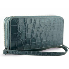 Портмоне Exotic Leather, фактура под рептилию, серый