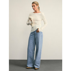Джинсы широкие Zarina wide leg, размер M (RU 46), светлый индиго