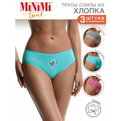 Трусы MiNiMi, комплект из 3 шт., размер XS, розовый, голубой