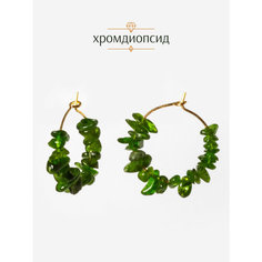 Серьги конго BL Jewelry, малахит, хромдиопсид, турмалин, хризолит, ларимар, апатит, цитрин, гранат, зеленый