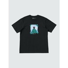 Футболка Uniqlo Demon Slayer/Клинок рассекающий демонов, 1 шт., размер XXL, black/black