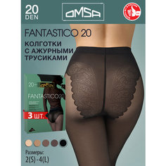 Колготки Omsa, 20 den, 3 шт., размер 3, nero