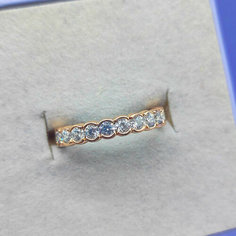Кольцо XUPING JEWELRY, циркон, ширина 3.5 мм, золотой