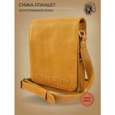 Сумка планшет Apache, фактура тиснение, желтый