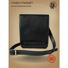 Сумка планшет Apache, фактура тиснение, черный