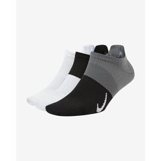 Носки NIKE Everyday Plus, комплект, 3 пары, размер S INT, белый, черный, серый