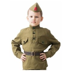 Костюм военного Солдат, гимнастёрка, ремень, пилотка, 8-10 лет, рост 140-152 см Бока