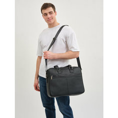 Портфель POUCHMAN, фактура гладкая, черный 82