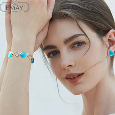 Браслет Emay, кошачий глаз, голубой
