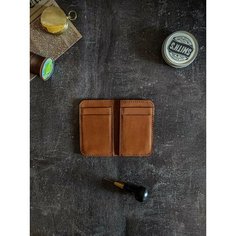 Кредитница J.N. Leather Goods, фактура гладкая, коричневый, оранжевый