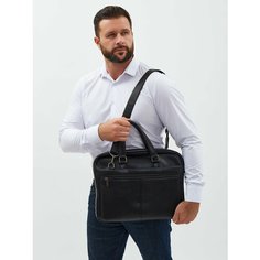 Портфель POUCHMAN, фактура гладкая, черный