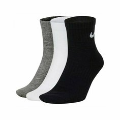 Носки NIKE, комплект, 3 пары, размер M, белый/серый/черный