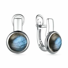 Серьги MINERAL NATION, серебро, 925 проба, лабрадорит