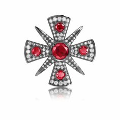 Брошь VALTERA, серебро, 925 проба, фианит