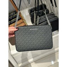 Сумка кросс-боди MICHAEL KORS, фактура матовая, зернистая, рельефная, перфорированная, черный