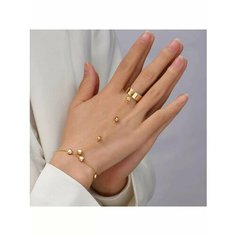 Браслет, хрусталь, золотистый Trendy Jewelry
